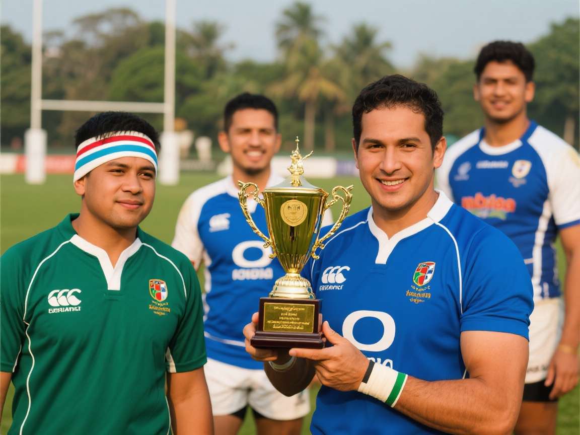 Rugby Union India Tour gameplay screenshot showing Indian players in action